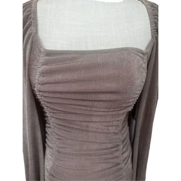 ASTR Brown Metallic Bodysuit NWHT Size Medium - Picture 3 of 8